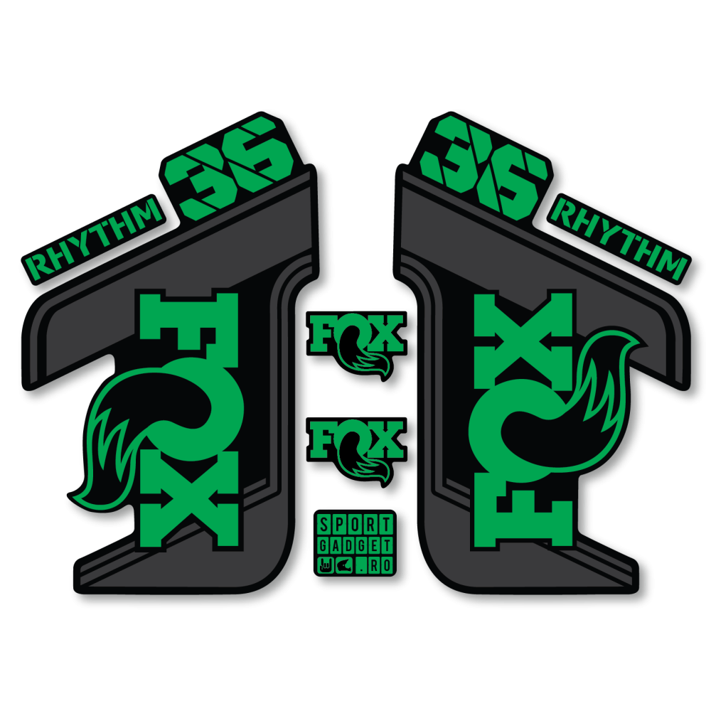 Stickere Fox 36 Rhythm Replica Decal Kit Midnight/Green