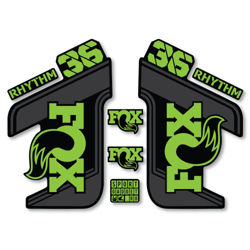Stickere Fox 36 Rhythm Replica Decal Kit Midnight/Lime