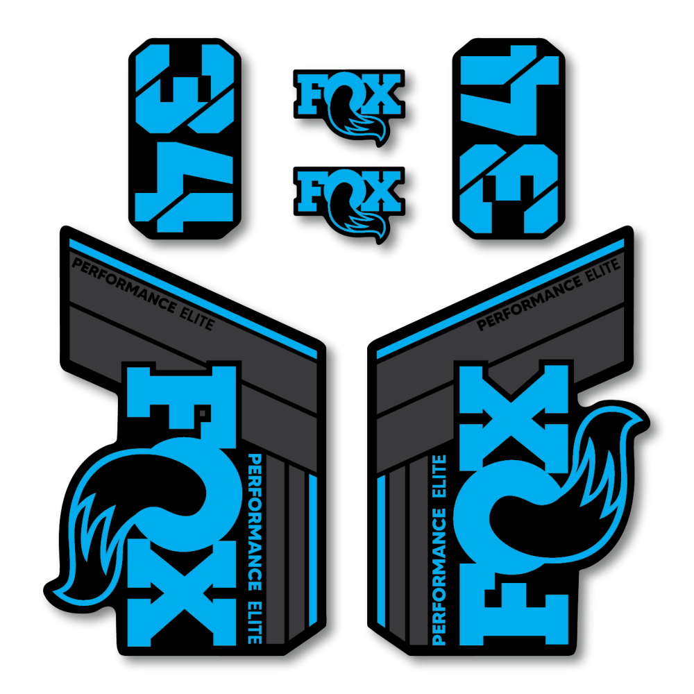 Stickere Fox 34 Performance Elite V2 Replica Decal Kit Cyan