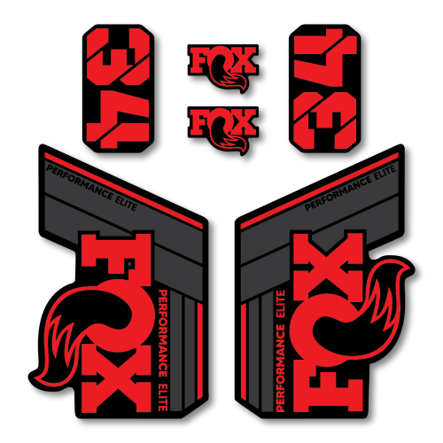 Stickere Fox 34 Performance Elite V2 Replica Decal Kit Red