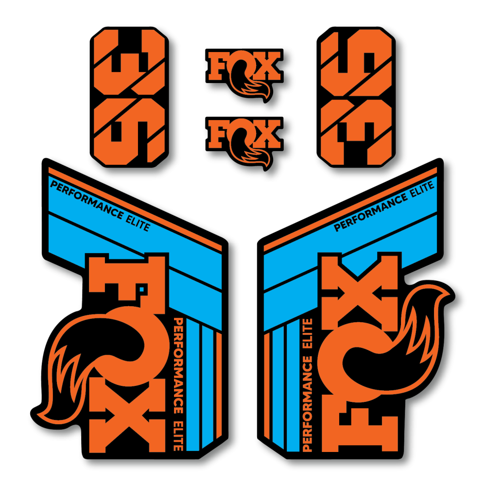 Stickere Fox 36 Performance Elite V2 Replica Decal Kit Cyan/Orange