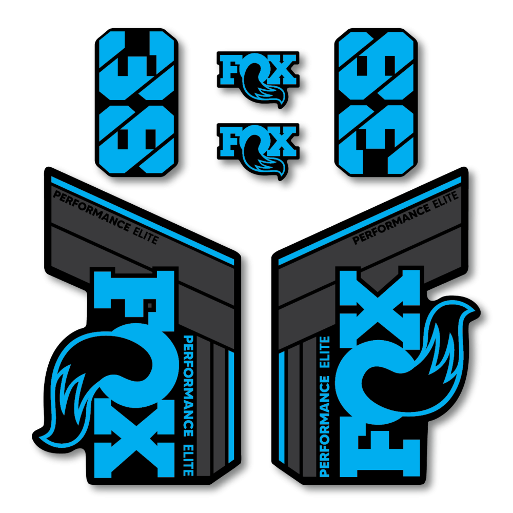 Stickere Fox 38 Performance Elite V2 Replica Decal Kit Cyan