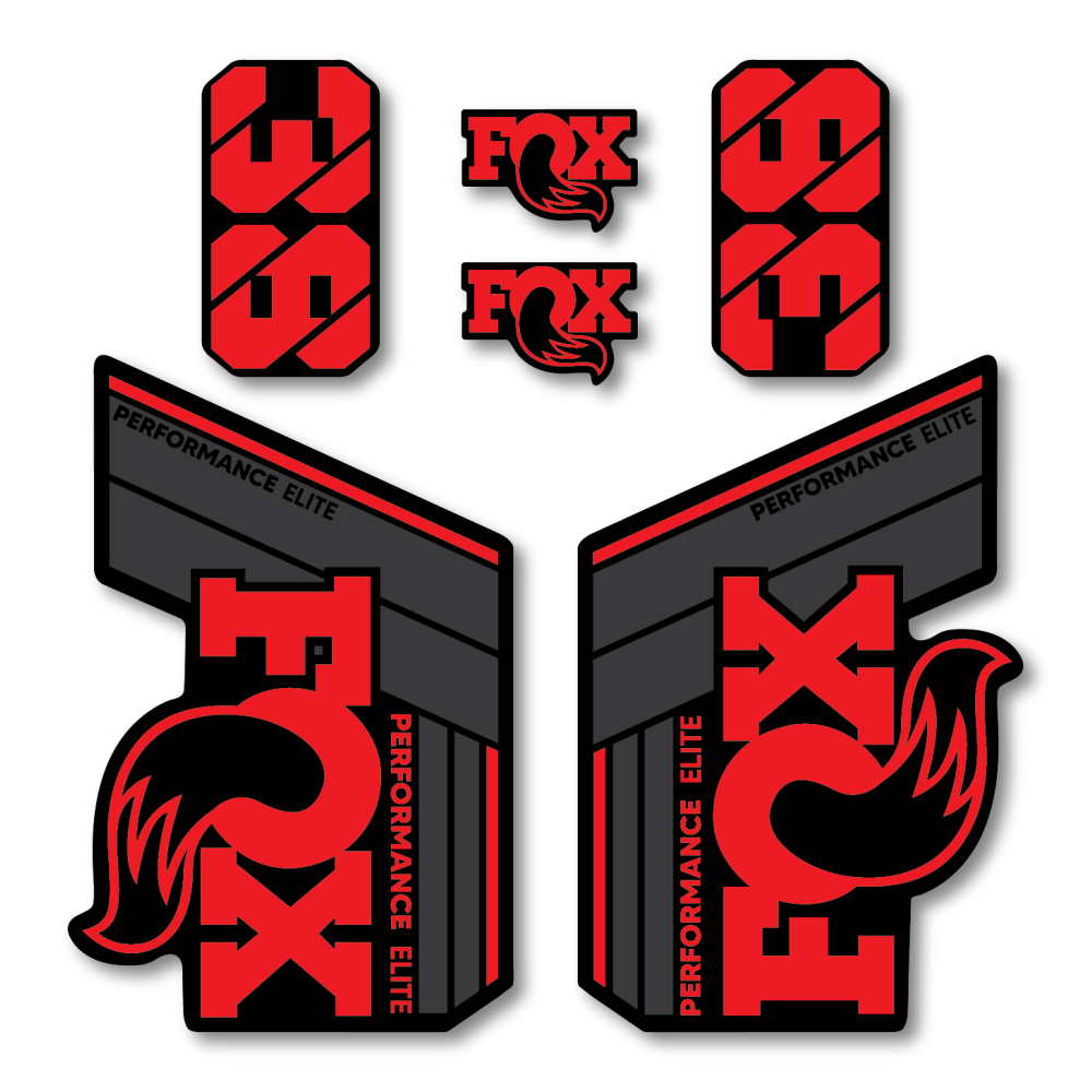 Stickere Fox 38 Performance Elite V2 Replica Decal Kit Red