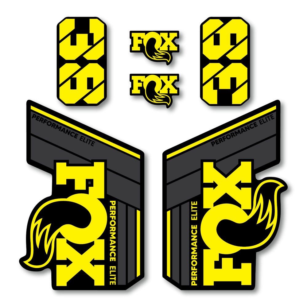 Stickere Fox 38 Performance Elite V2 Replica Decal Kit Yellow