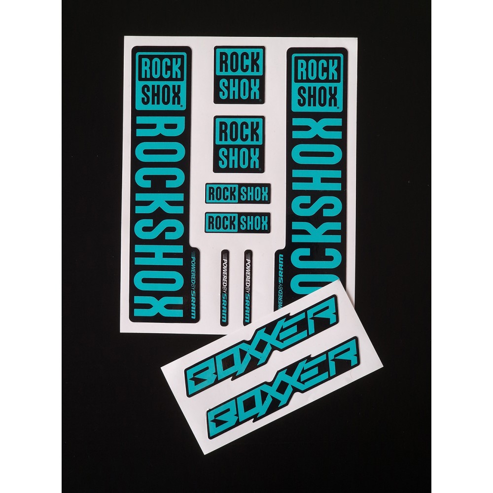 Sticker Rock Shox Boxxer V2 Replica Decal Kit Cyan