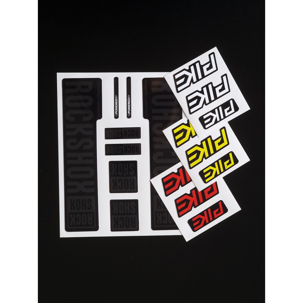 Sticker Rock Shox Pike V2 Replica Decal Kit Black/White/Yellow/Red