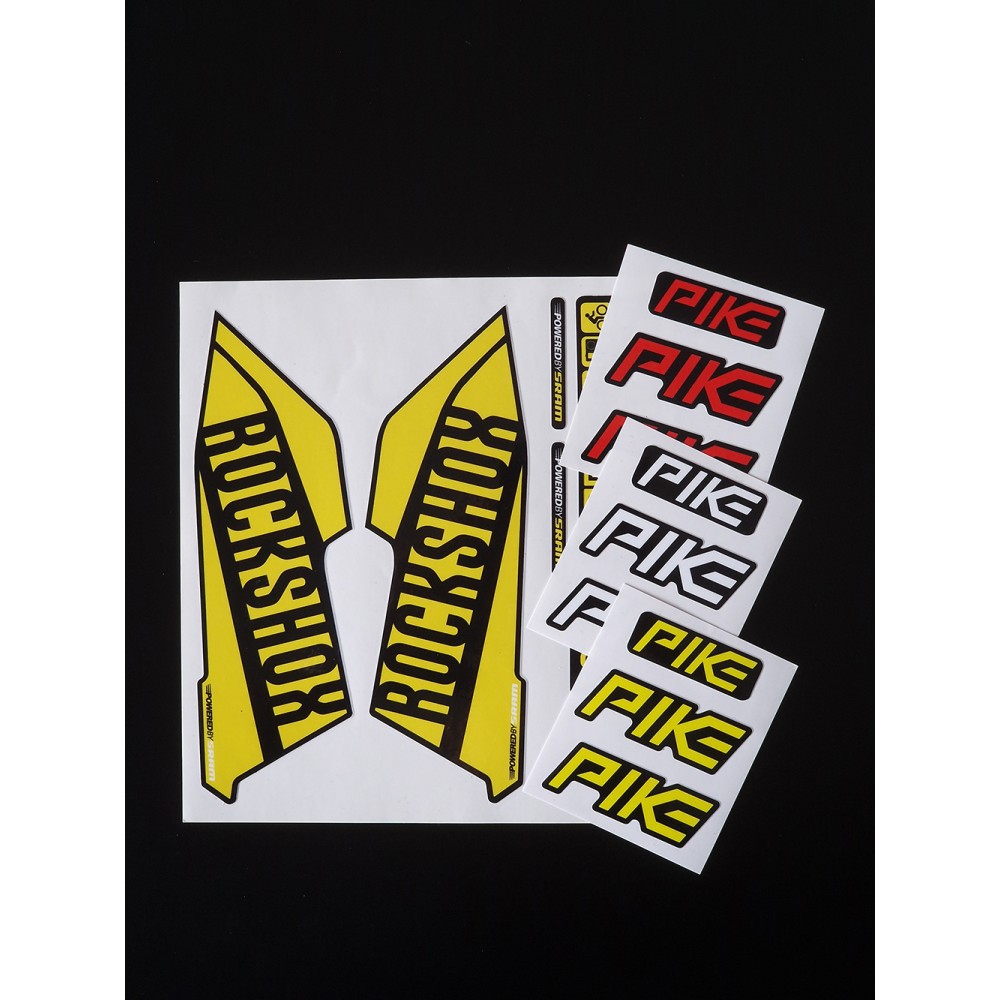 Sticker Rock Shox Pike V1 Replica Decal Kit Yellow/White/Red