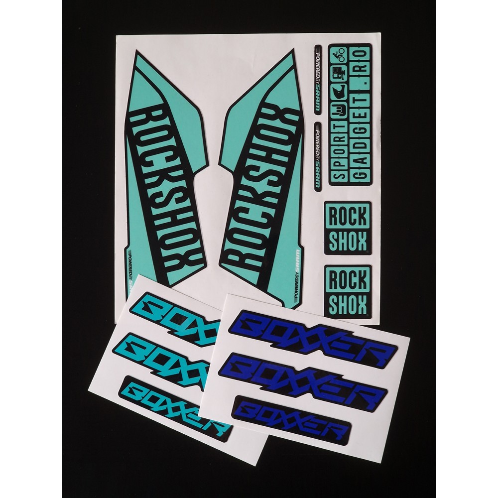 Sticker Rock Shox Pike V1 Replica Decal Kit Turqoise/Blue