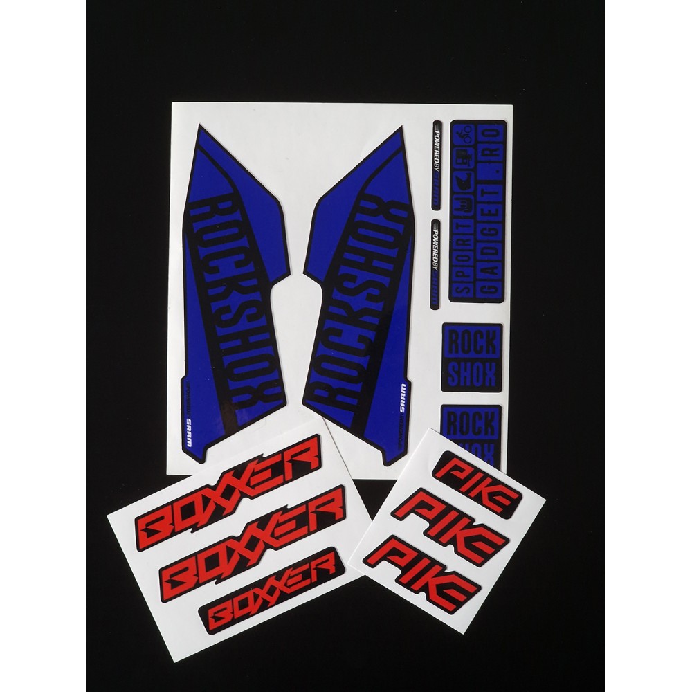 Sticker Rock Shox Boxxer / Pike V1 Replica Decal Kit Blue/Red