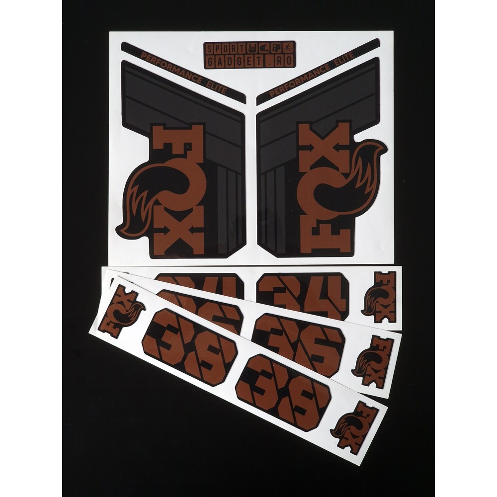 Sticker Fox 34 36 38 Performance Elite Replica Decal Kit Brown