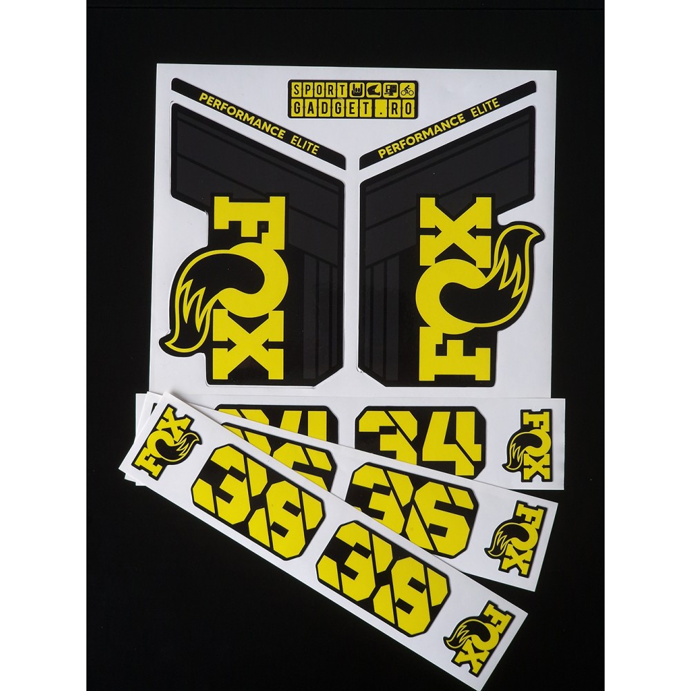Sticker Fox 34 36 38 Performance Elite Replica Decal Kit Yellow