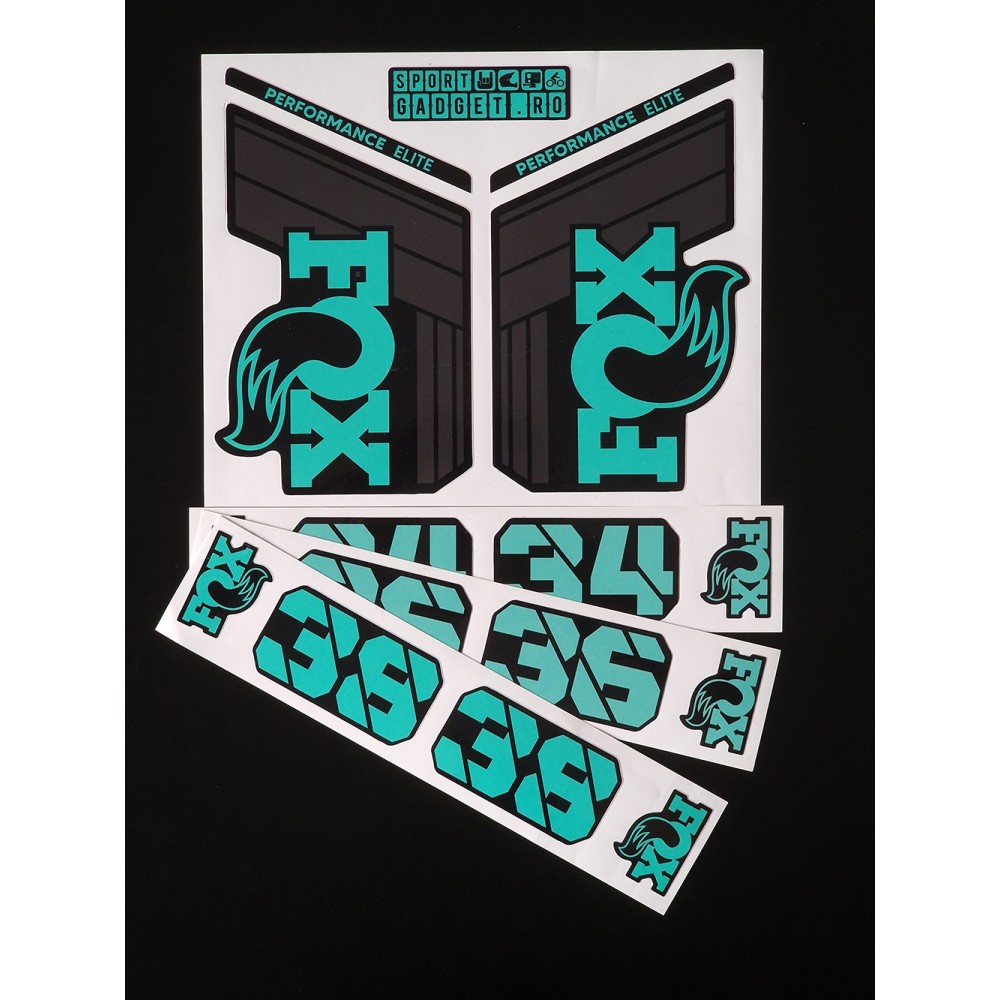 Sticker Fox 34 36 38 Performance Elite Replica Decal Kit Turqoise