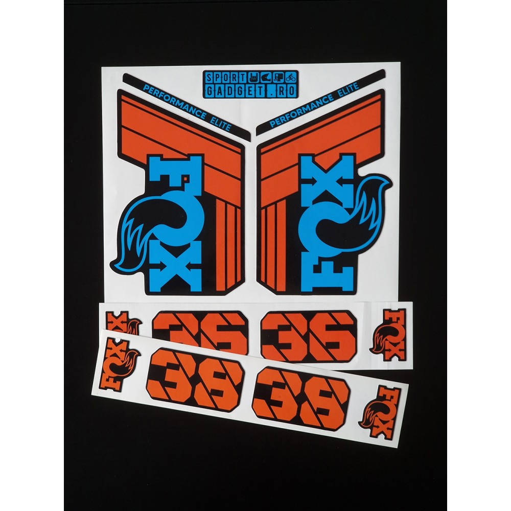 Sticker Fox 36 38 Performance Elite Replica Decal Orange/Cyan