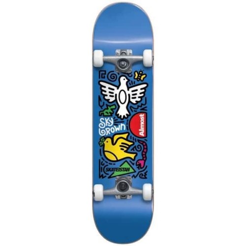 Skateboard Almost 7.5 Skateistan Sky Doodle Fp Complete Blue