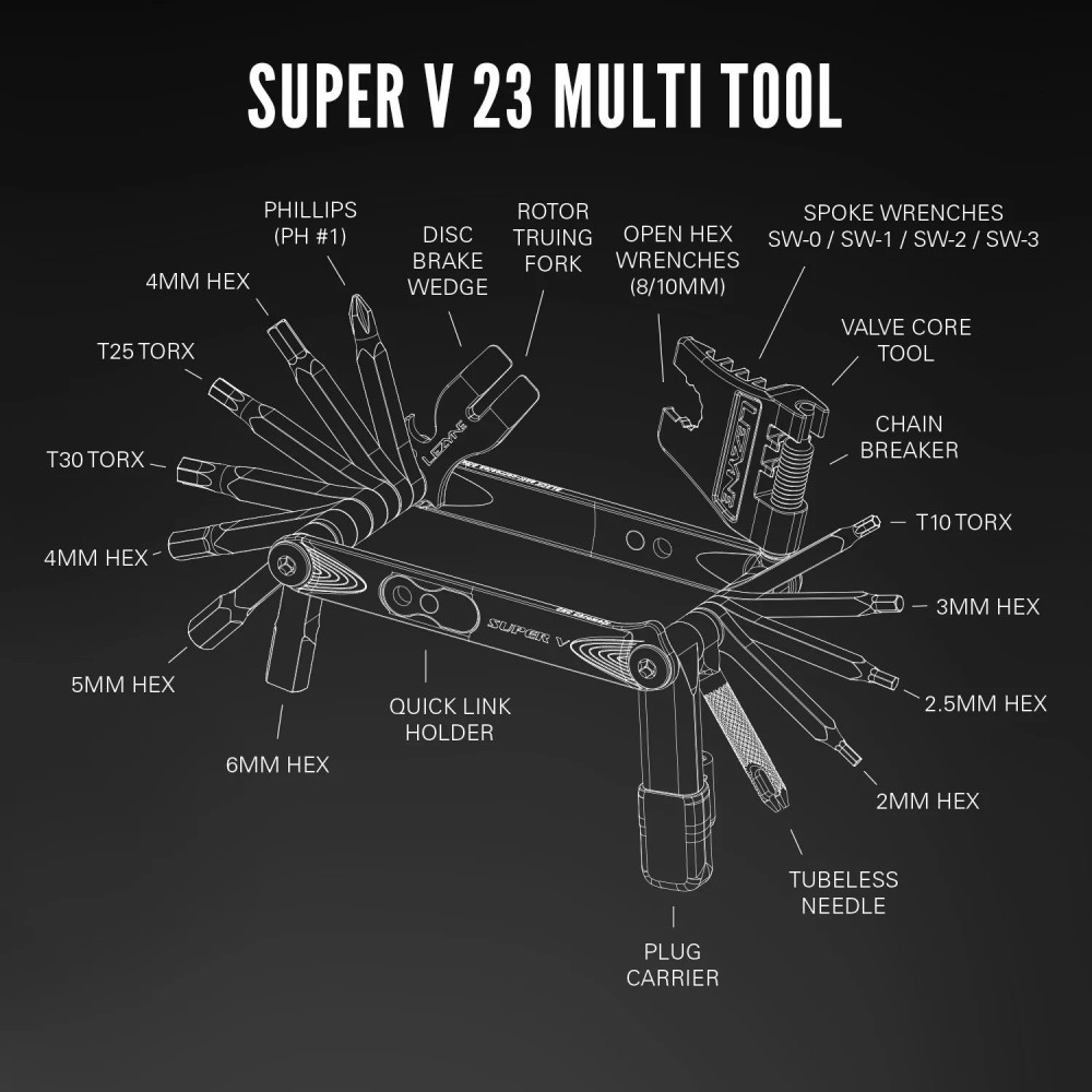 Multitool Lezyne Multi Tools - Super V 23 - Black